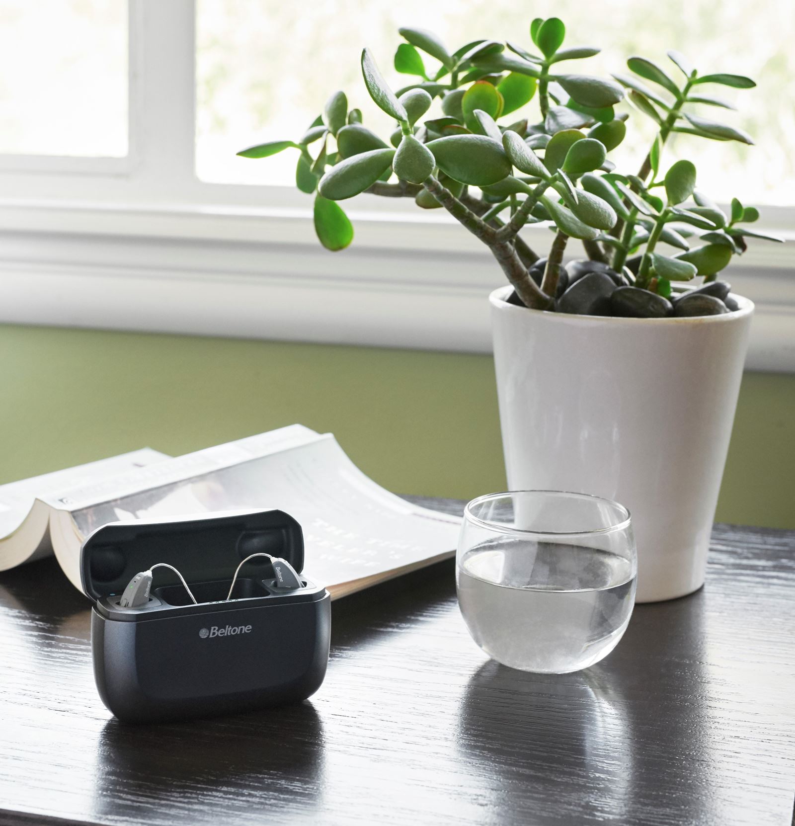 Hearing aids on a table